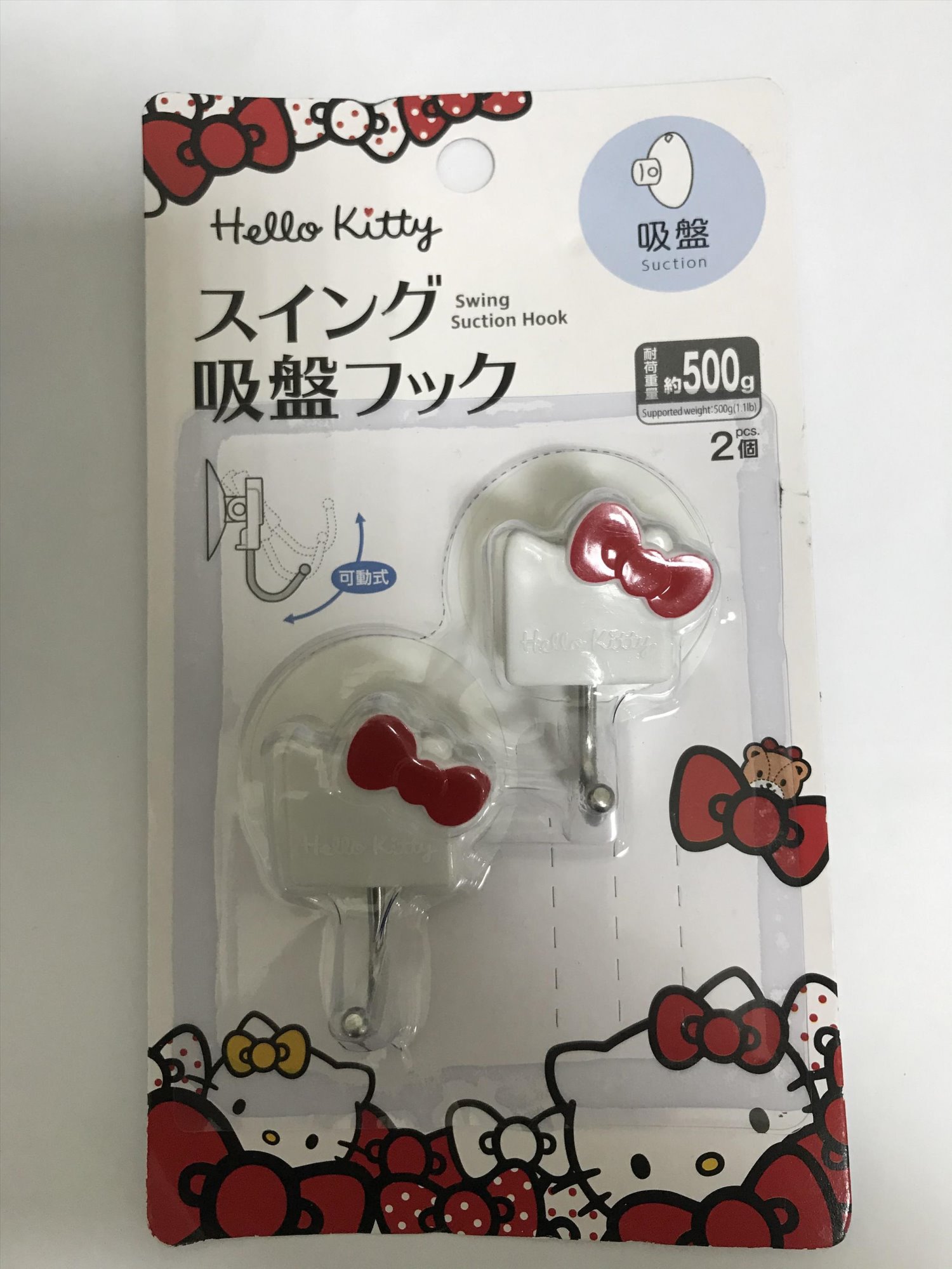 三麗鷗系列 Hello Kitty 凱蒂貓 KT28678 造型吸盤掛勾 2P  4573135582919