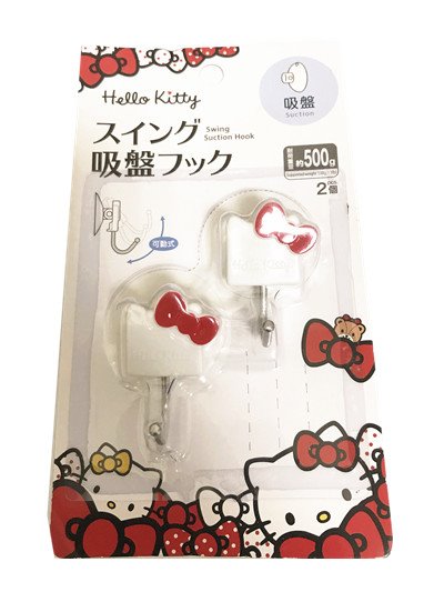 三麗鷗系列 Hello Kitty 凱蒂貓 KT28678 造型吸盤掛勾 2P  4573135582919