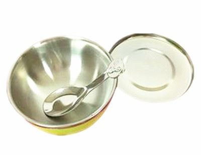 台灣製 甲庚 D-79-2 炫樂隔熱兒童碗-白鐵蓋  4710423440982