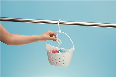 日本製 inomata 3119 弧形連結藍-透明白