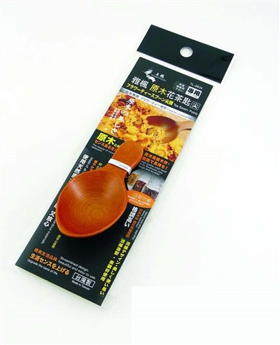 台灣製  上龍  TL-2834雅楓原木茶花匙-尖  4713537028343