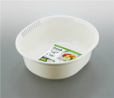 日本製  SANADA    A-5550 fresh橢圓形洗桶  5.3 L-綠色/白色