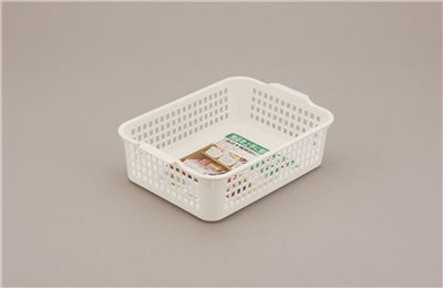 日本製  inomata   4518 小長方多用途收納整理籃 ~ 白 / -透明