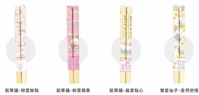 三麗鷗系列 Hello Kitty凱蒂貓 . KIKI&LALA雙子星 5雙筷組~  KT-CK-108015-最愛點心/  KT-CK-108025-粉愛妝點/ KT-CK-108035-粉愛蘋果 / TS-CK-108015-雙子星星月戀情